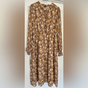 Cal Style Floral Long Sleeve Maxi Dress